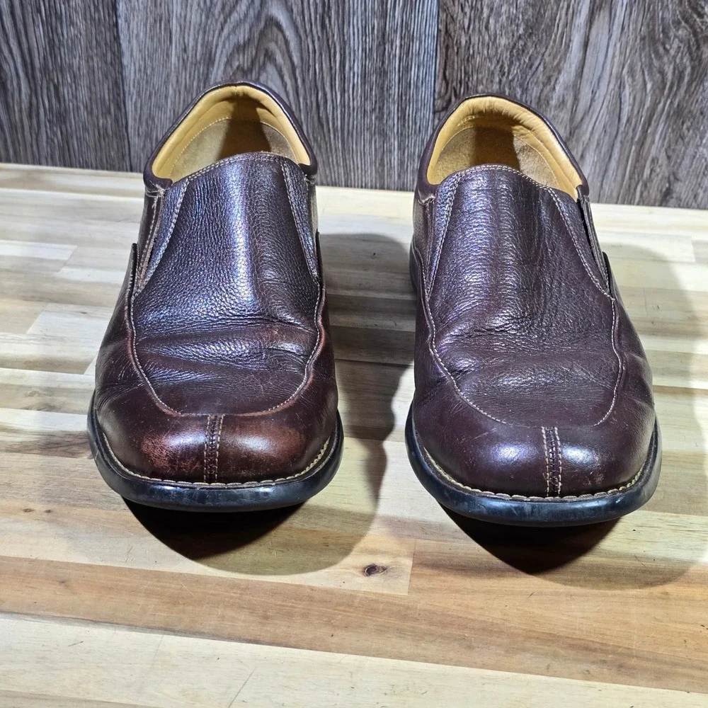 Gallus Men's Brown Leather Slip On Loafers Size 10.5 Comfort Dress‎ Shoes Ortho